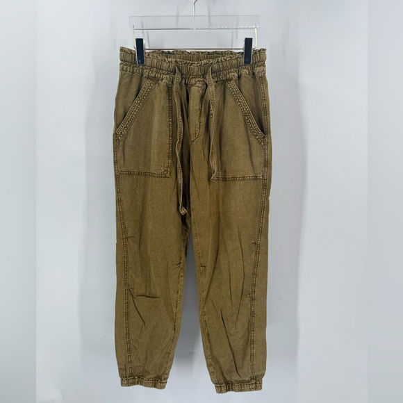 Anthropologie Women's Large Pants Rhys‎ Utility Jogger Moss Yellow Green - Picture 2 of 7